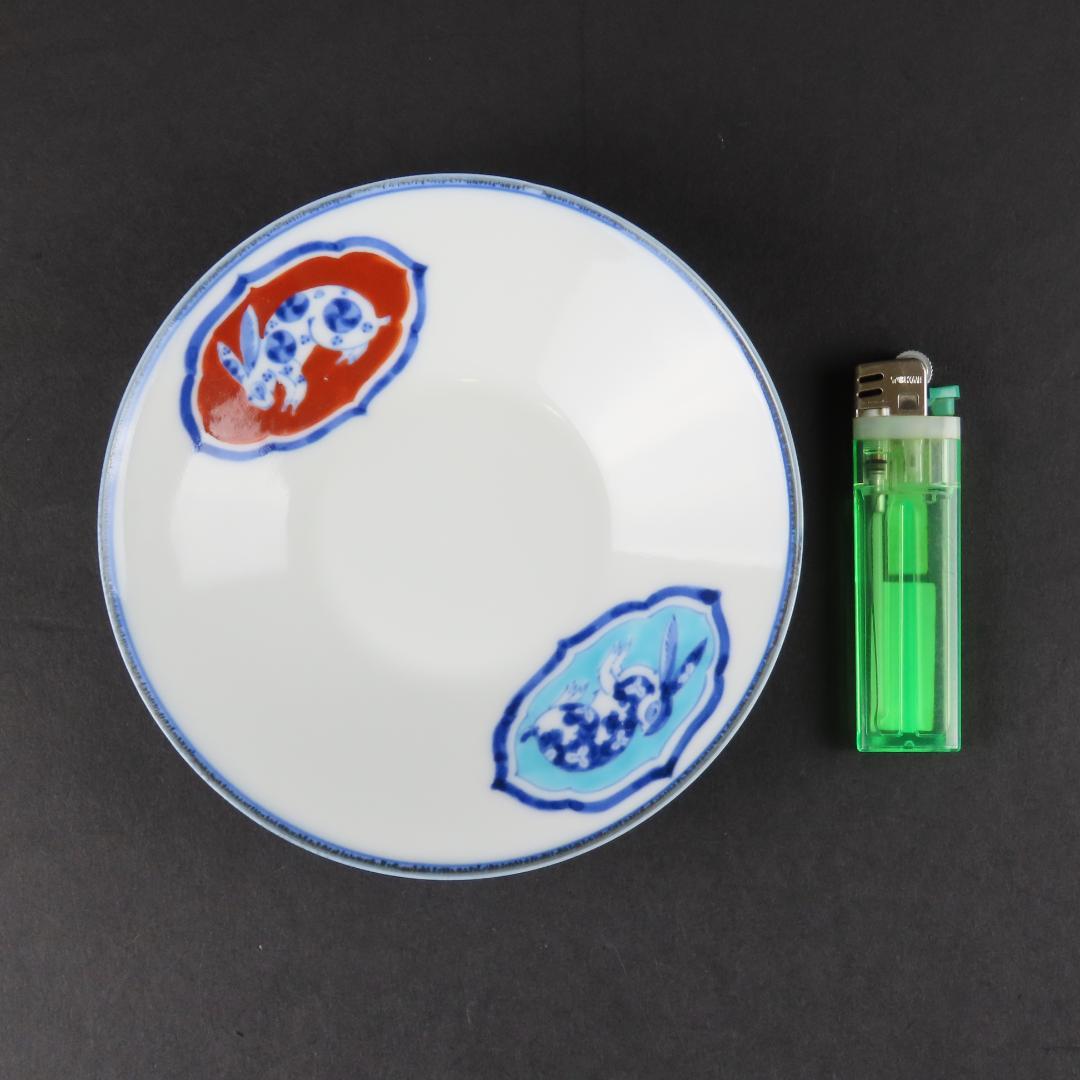 328 宮内省御用達 有田焼 香蘭社 うさぎ兎文様 菓子器 無傷/深川製古伊万里