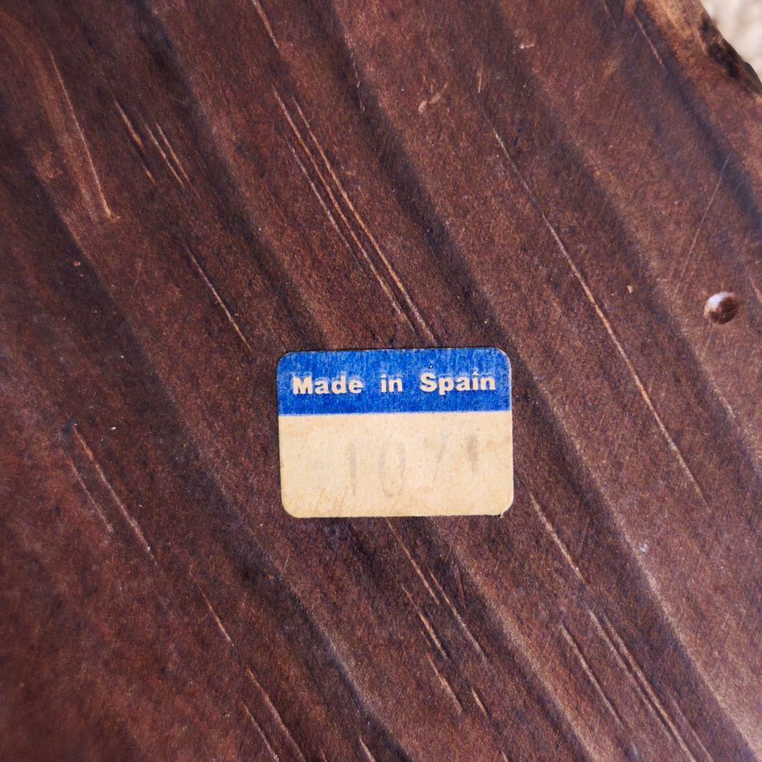 スペイン製 ハイスツール 木製彫刻 花台 丸椅子 古道具 民芸家具