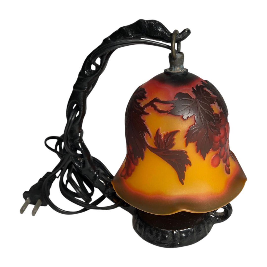 アンティーク 卓上ランプ ガレ風 ぶどう模様