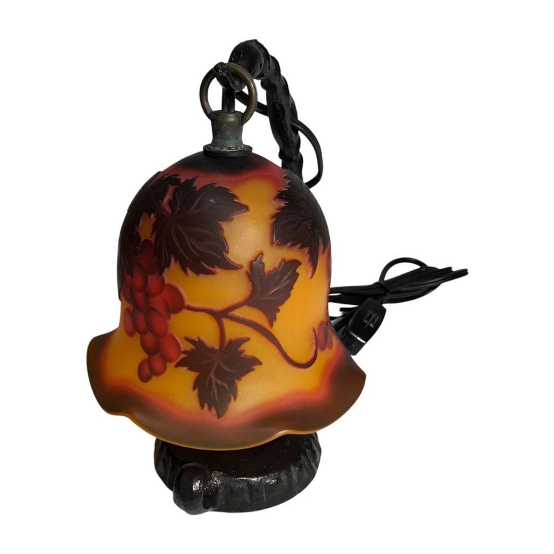 アンティーク 卓上ランプ ガレ風 ぶどう模様