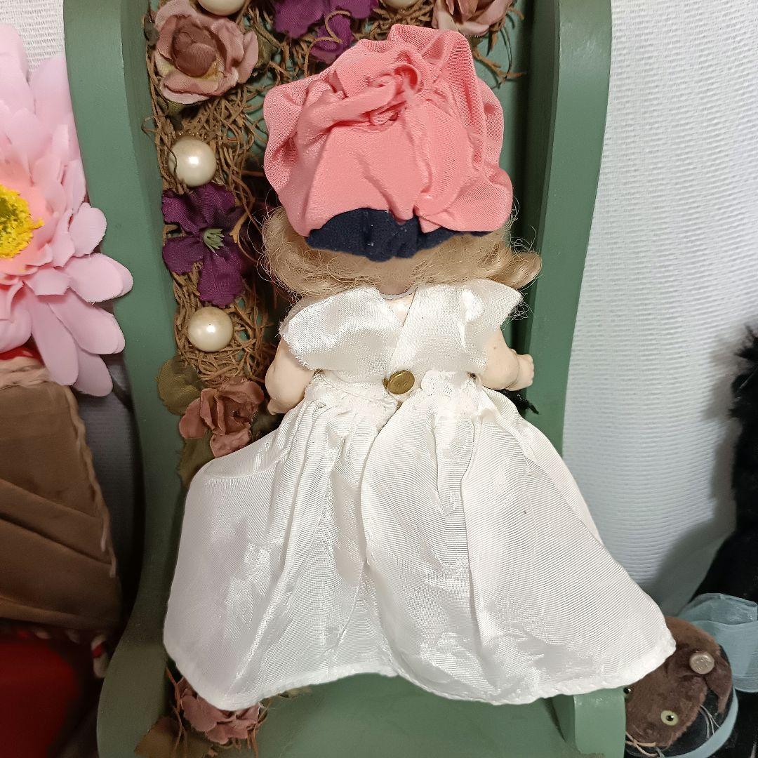 S6⭐アンティークビスクドール　桃色帽子のミニョネット　シモン・ハルビック ⭐