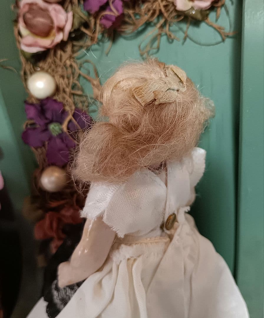 S6⭐アンティークビスクドール　桃色帽子のミニョネット　シモン・ハルビック ⭐