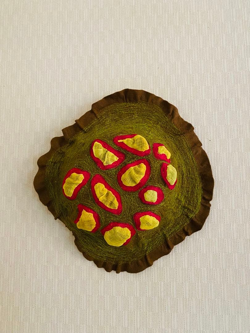 立体模様の円形アート2個セット