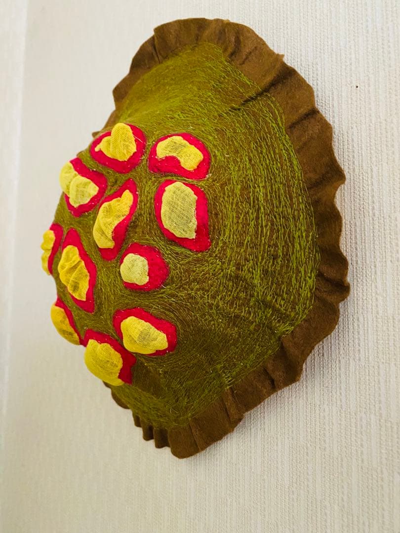 立体模様の円形アート2個セット