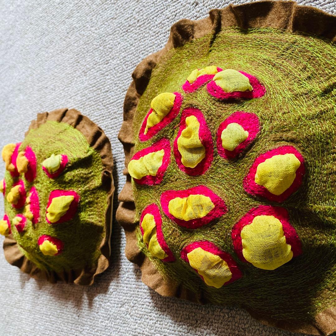 立体模様の円形アート2個セット