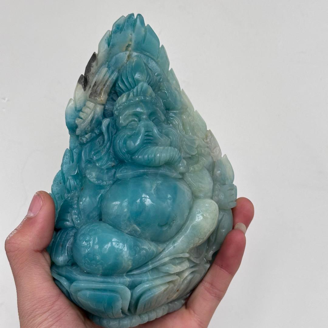 天然石ピスタチオカルサイトのガネーシャ　ご購入前に在庫確認必要G.905