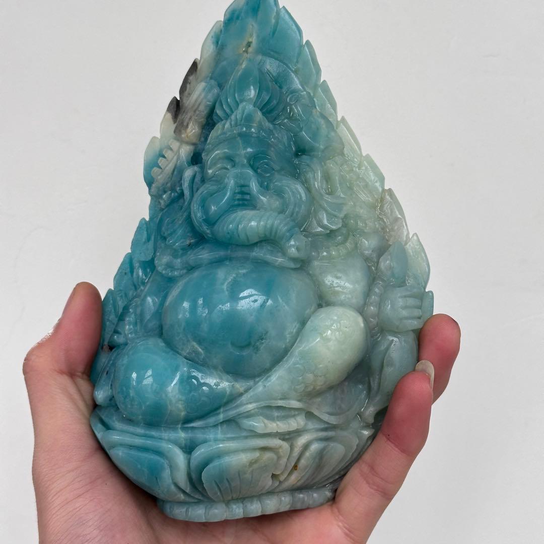 天然石ピスタチオカルサイトのガネーシャ　ご購入前に在庫確認必要G.905