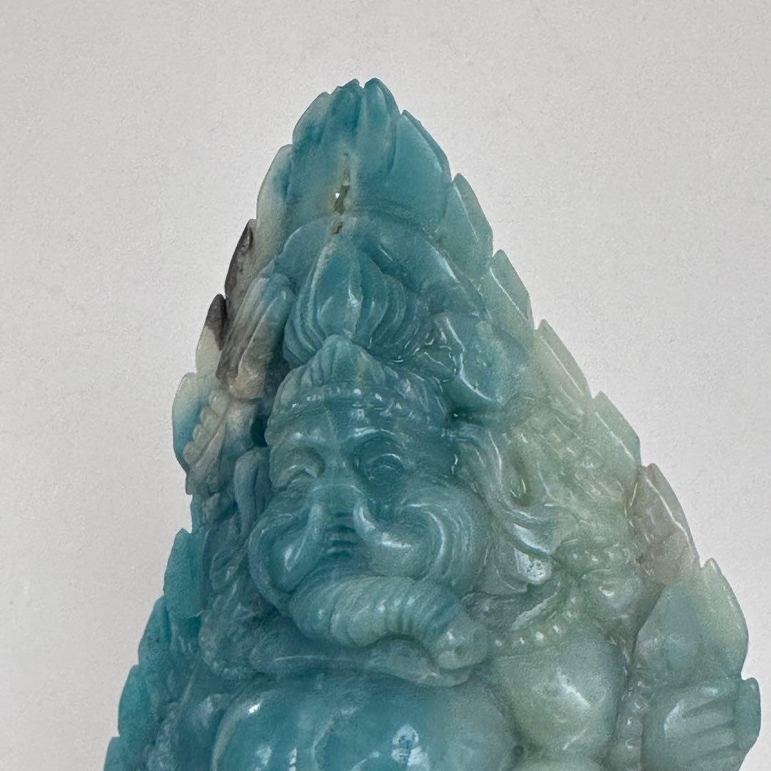 天然石ピスタチオカルサイトのガネーシャ　ご購入前に在庫確認必要G.905