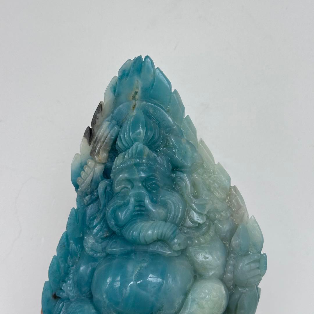 天然石ピスタチオカルサイトのガネーシャ　ご購入前に在庫確認必要G.905