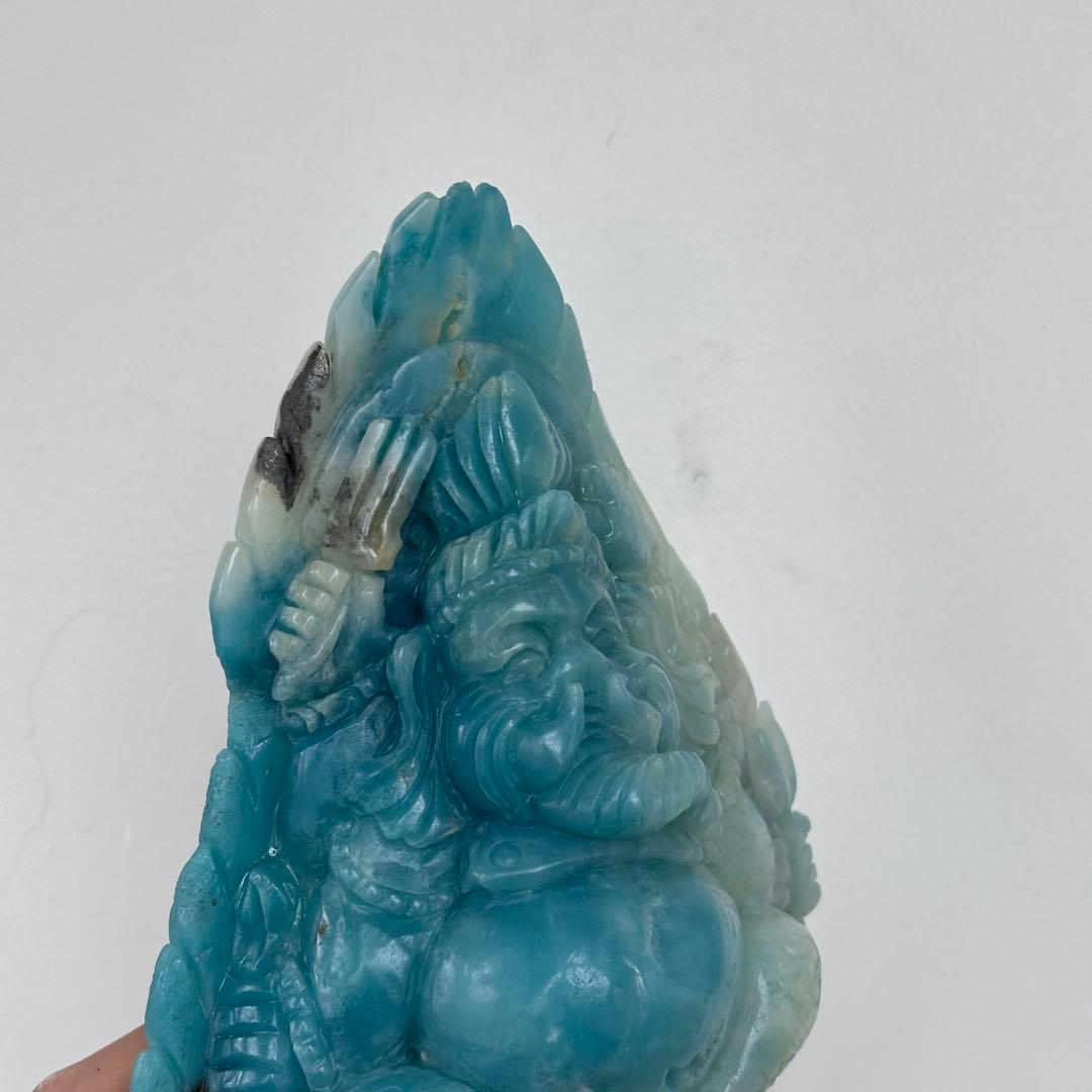 天然石ピスタチオカルサイトのガネーシャ　ご購入前に在庫確認必要G.905