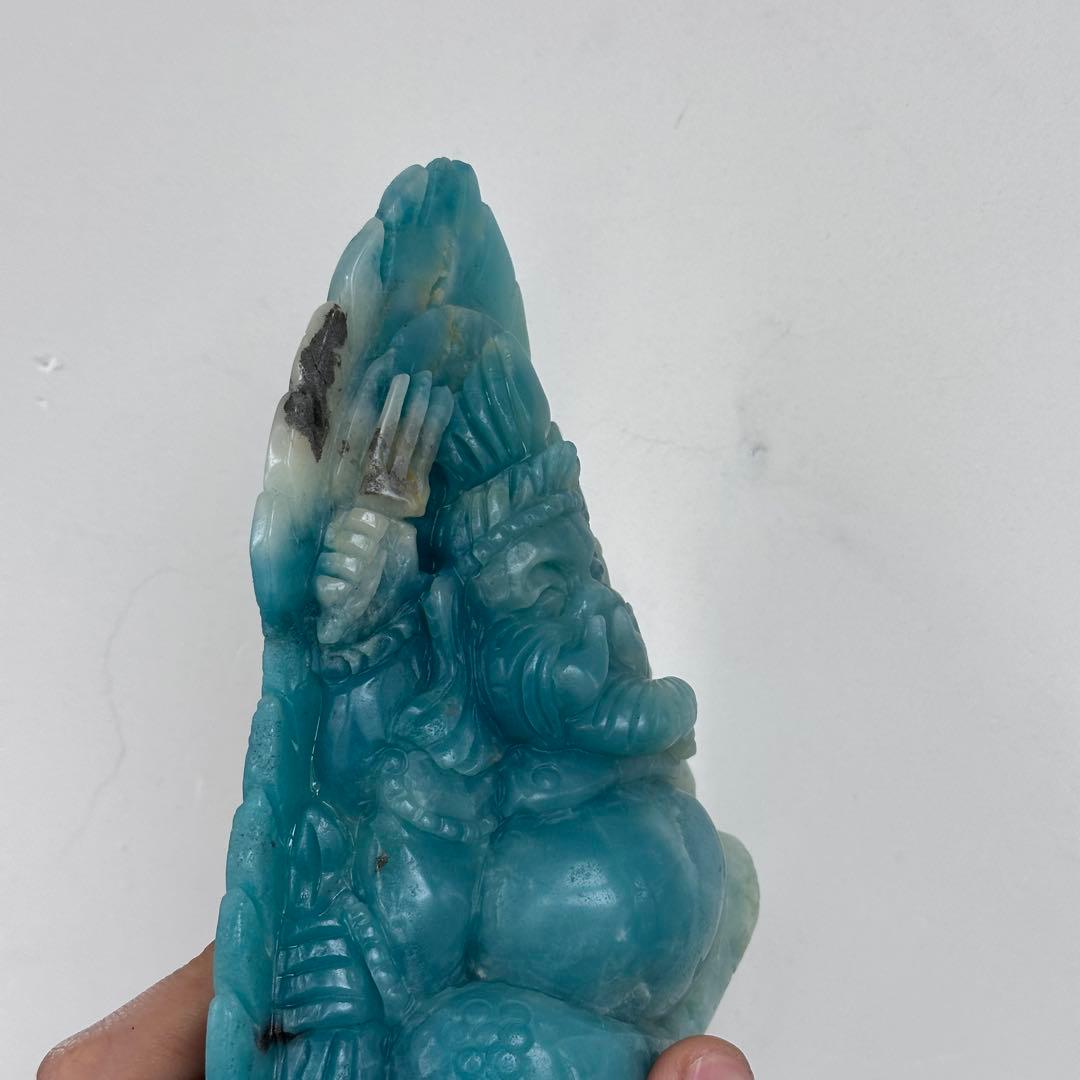 天然石ピスタチオカルサイトのガネーシャ　ご購入前に在庫確認必要G.905