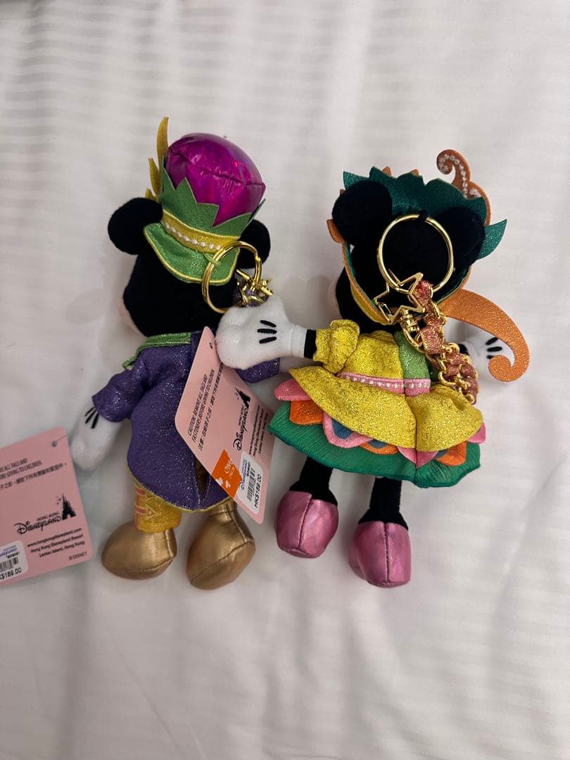 【定価以下】香港ディズニー　20周年　ミッキー ミニー　ぬいぐるみキーチェーン