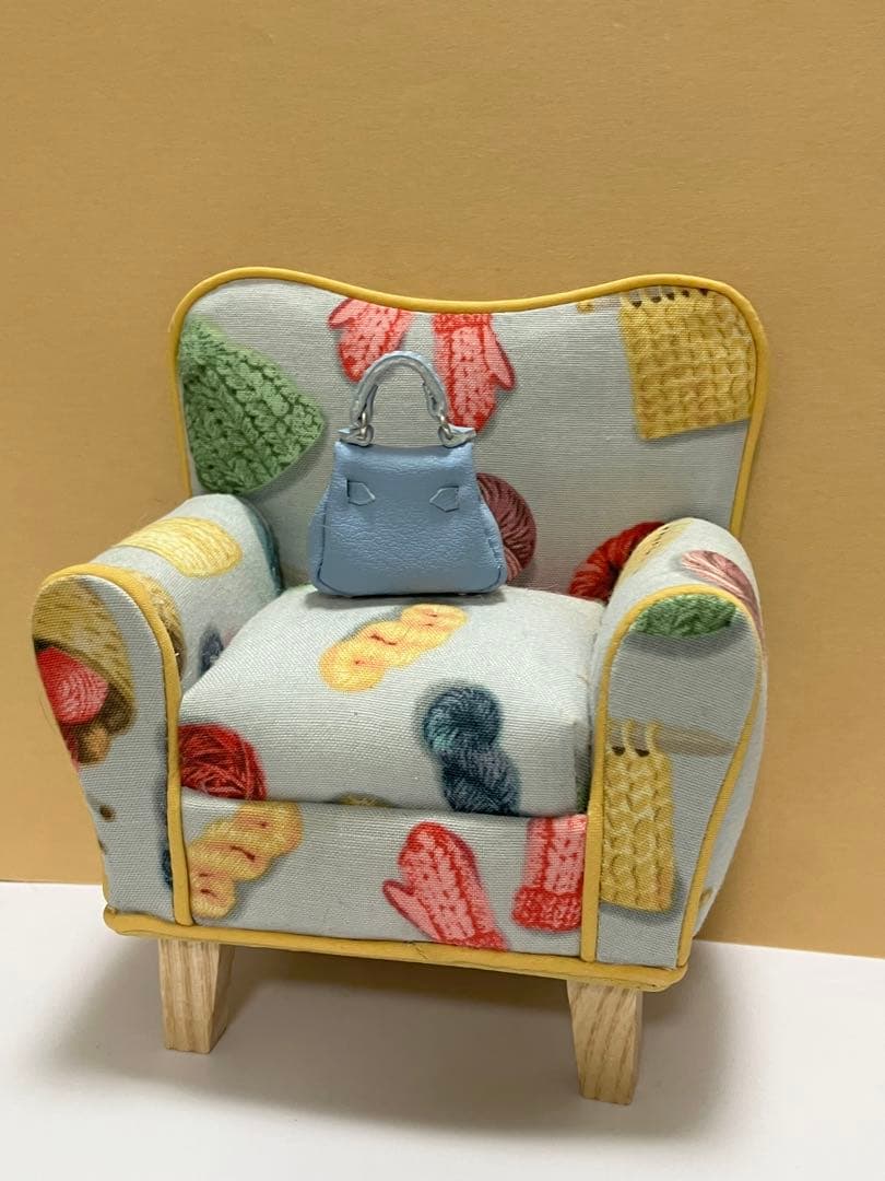 ★ハンドメイド★ ミニチュア ミニバッグ アイスブルー ドールアウトフィット