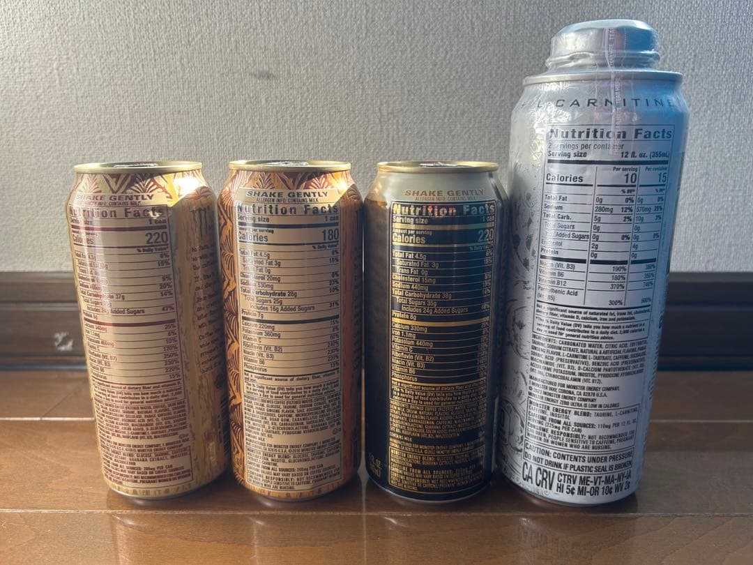 海外モンスター未開封 エナジードリンク4缶セット(インテリア)