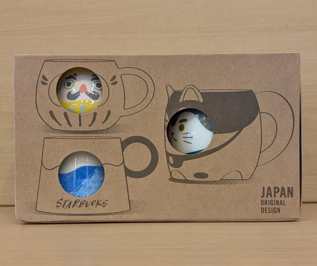 Starbucks　JAPANマグセット　マグカップ　だるま　富士山　狛犬