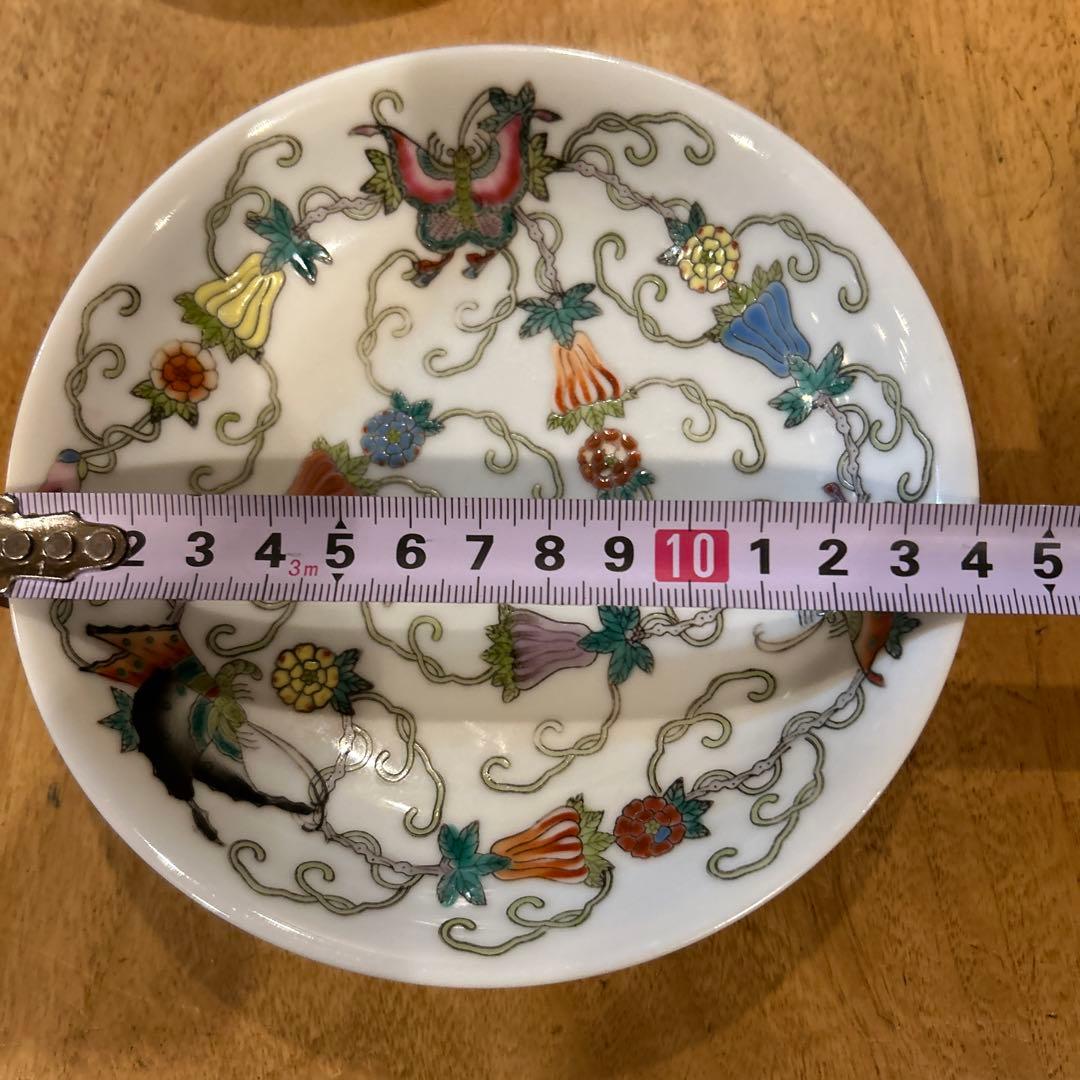 中国　景德镇 粉彩百花果　碗皿　四枚　希少