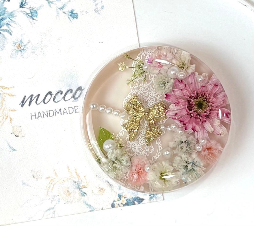 レジンヘアゴム ポニーフック　ドライフラワー　No.354 大きめ