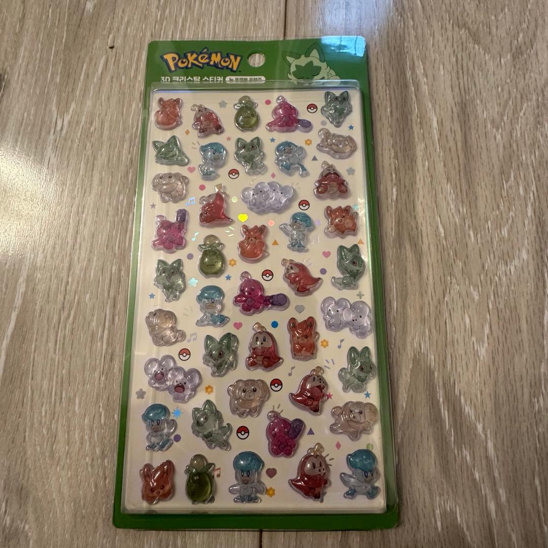 韓国限定 ポケモン 3Dクリスタルシール バブルステッカー 正規品