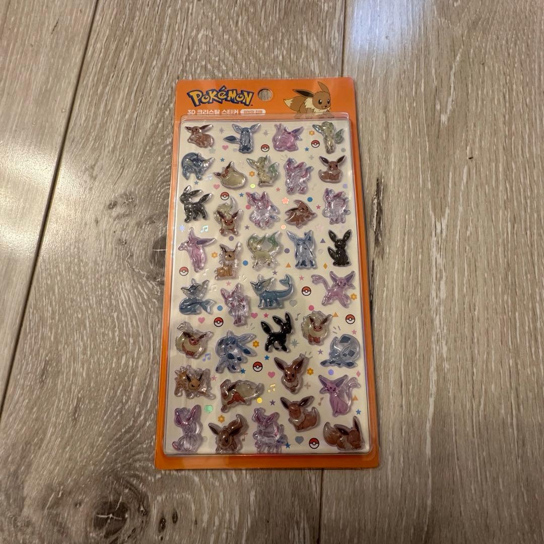 韓国限定 ポケモン 3Dクリスタルシール バブルステッカー 正規品
