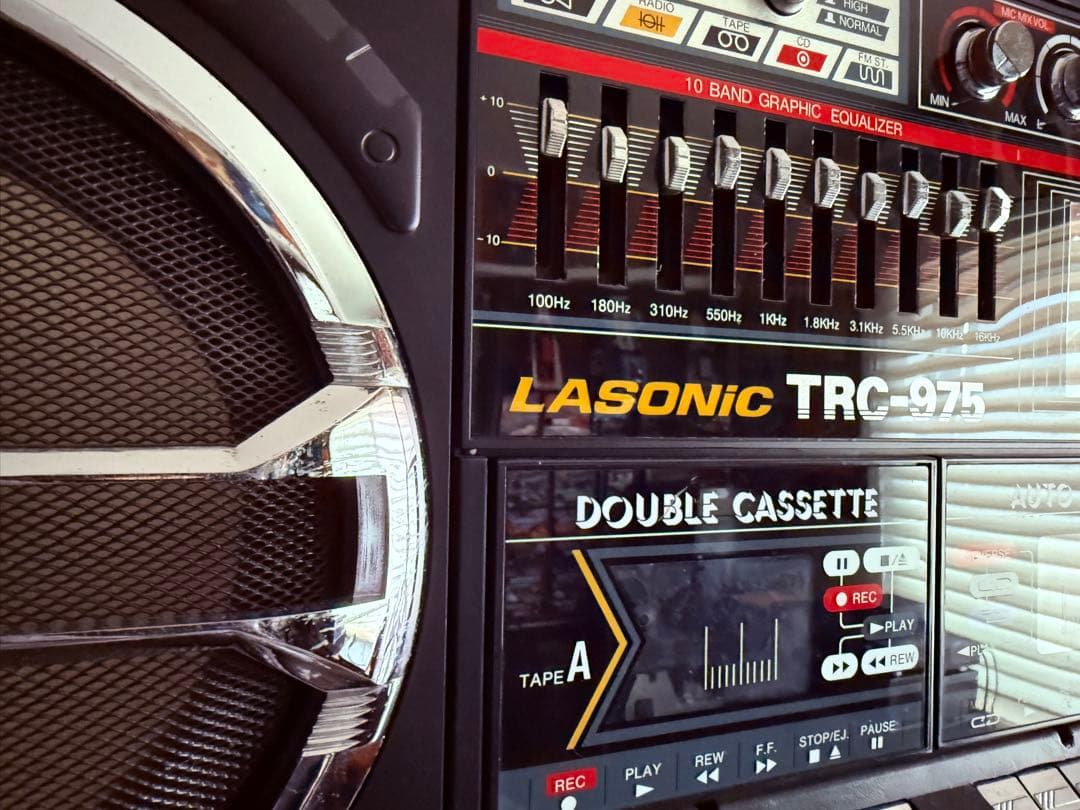 美品 LASONIC TRC-975 ラジカセ ダブルカセット 動作確認済
