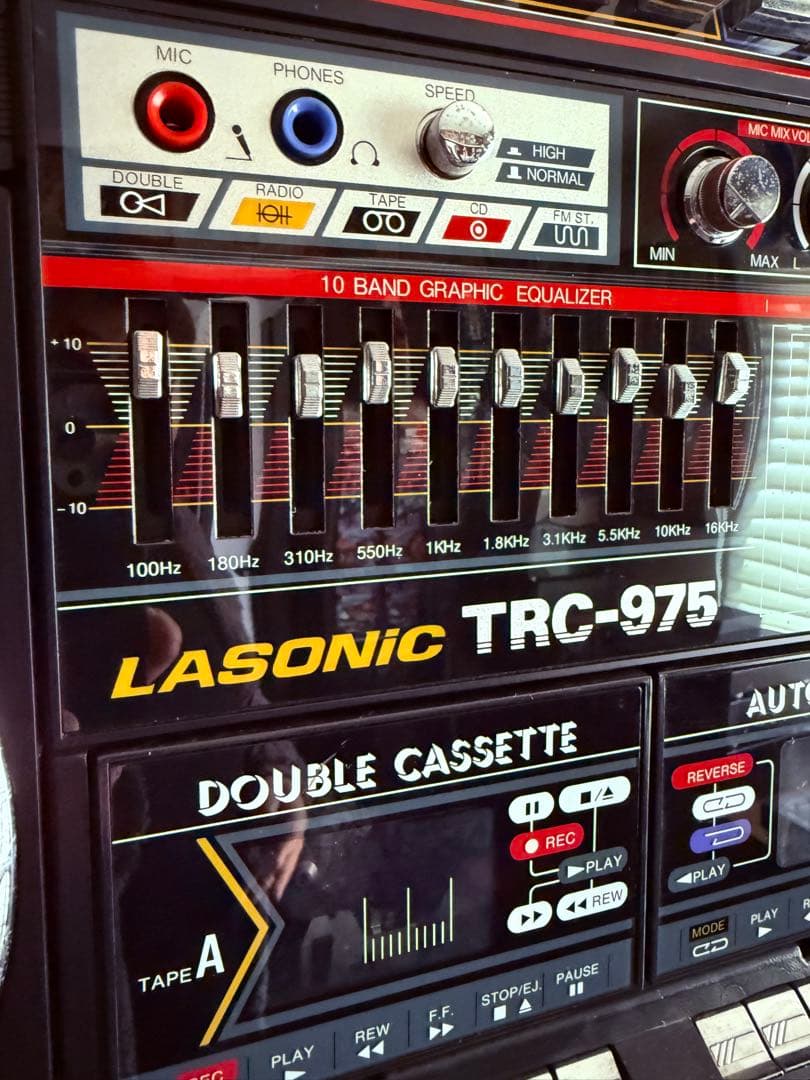 美品 LASONIC TRC-975 ラジカセ ダブルカセット 動作確認済