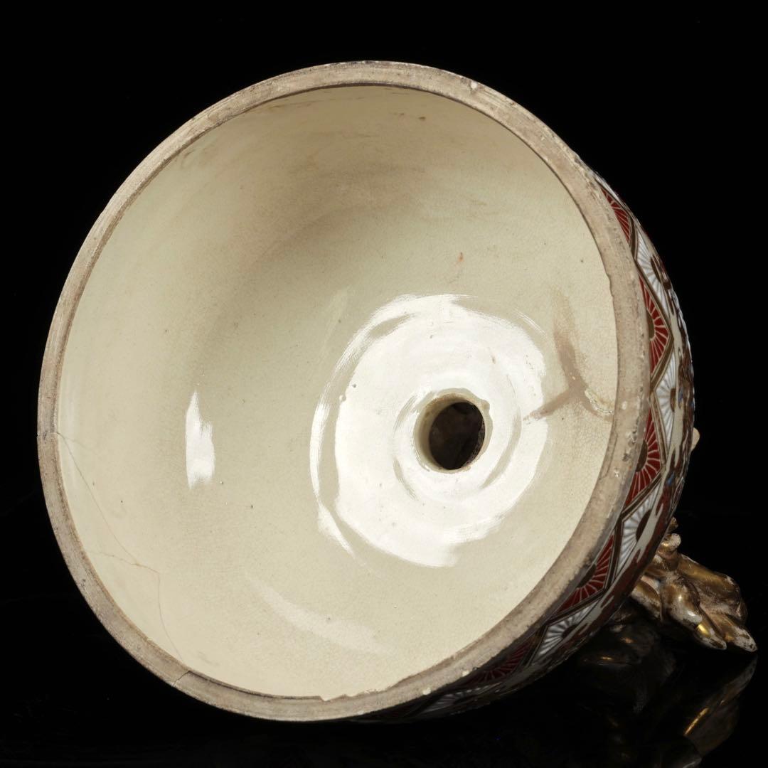 極上薩摩焼　薩摩　壺　古美術品獅子 香炉 飾壺 陶器 骨董 古美術 アート 花瓶