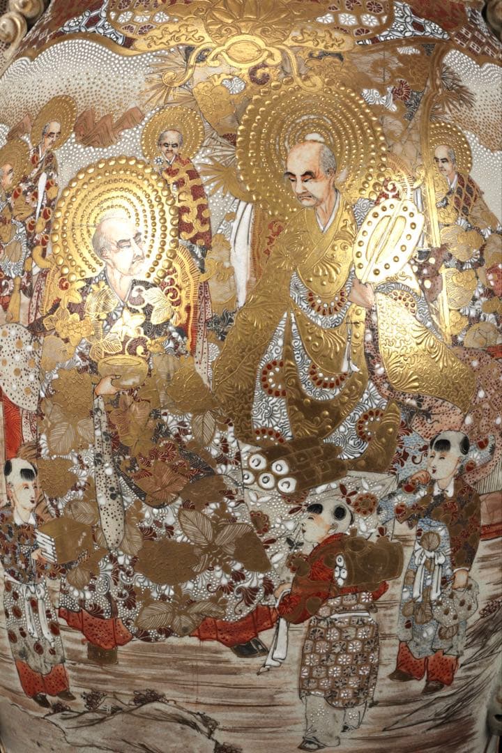 極上薩摩焼　薩摩　壺　古美術品獅子 香炉 飾壺 陶器 骨董 古美術 アート 花瓶