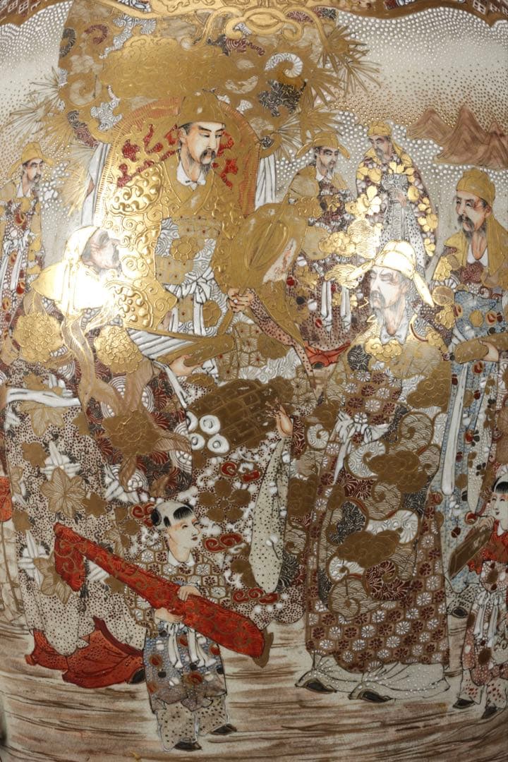 極上薩摩焼　薩摩　壺　古美術品獅子 香炉 飾壺 陶器 骨董 古美術 アート 花瓶