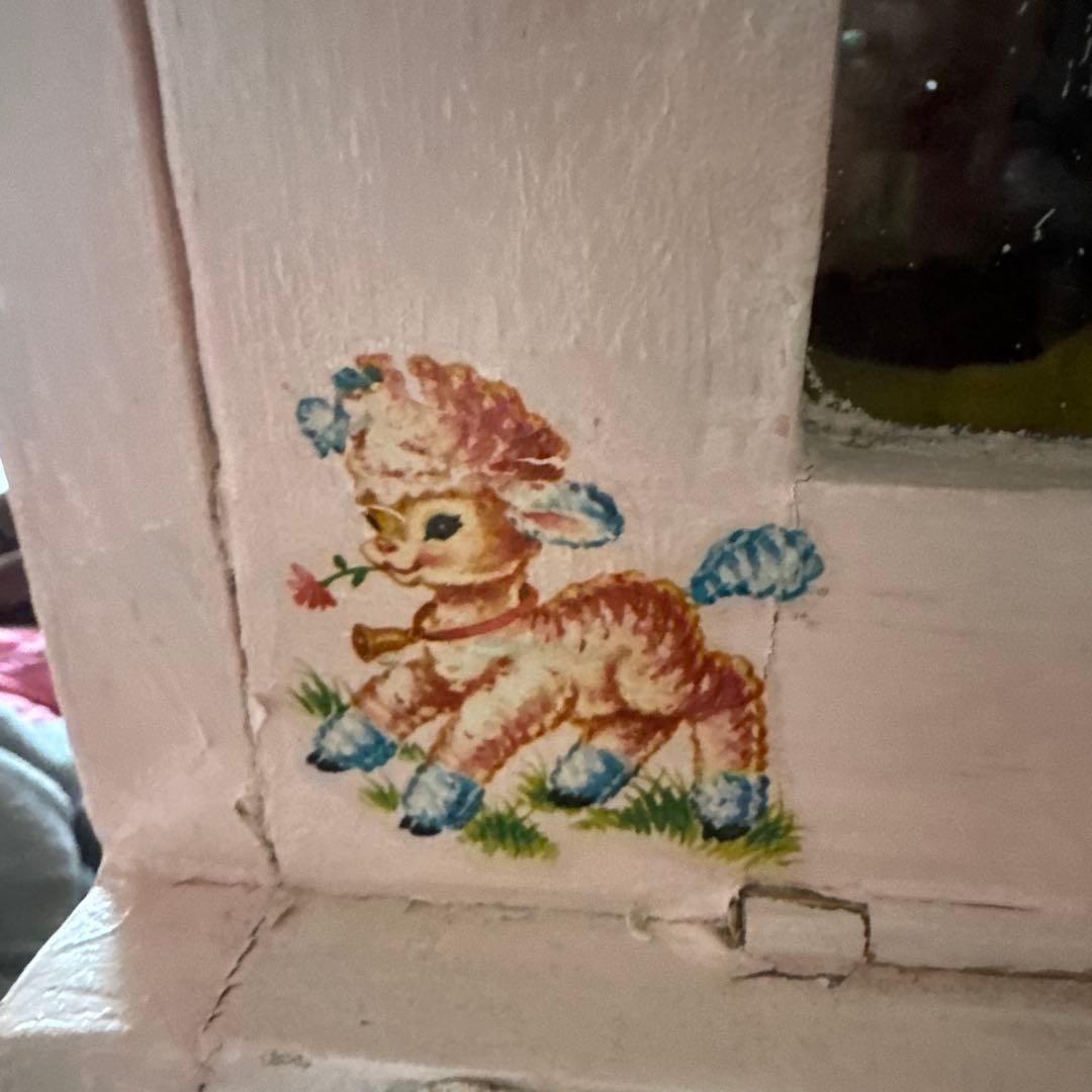 ビンテージ レトロアニマルデカール キャビネット