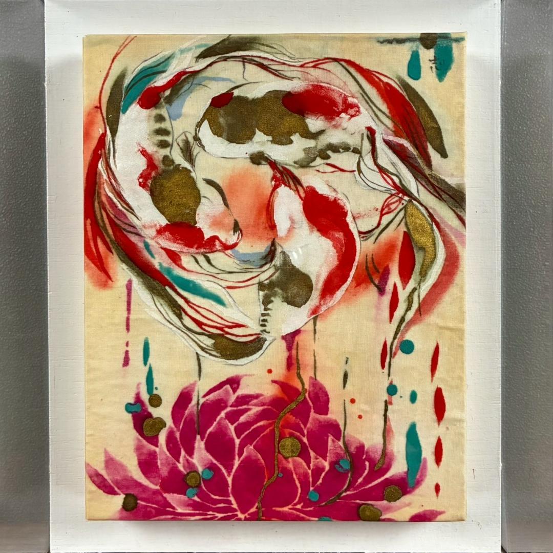 【最終値下げ】美品 麻生志保「tomoe」絹本着彩 日本画 2005年 サイン入