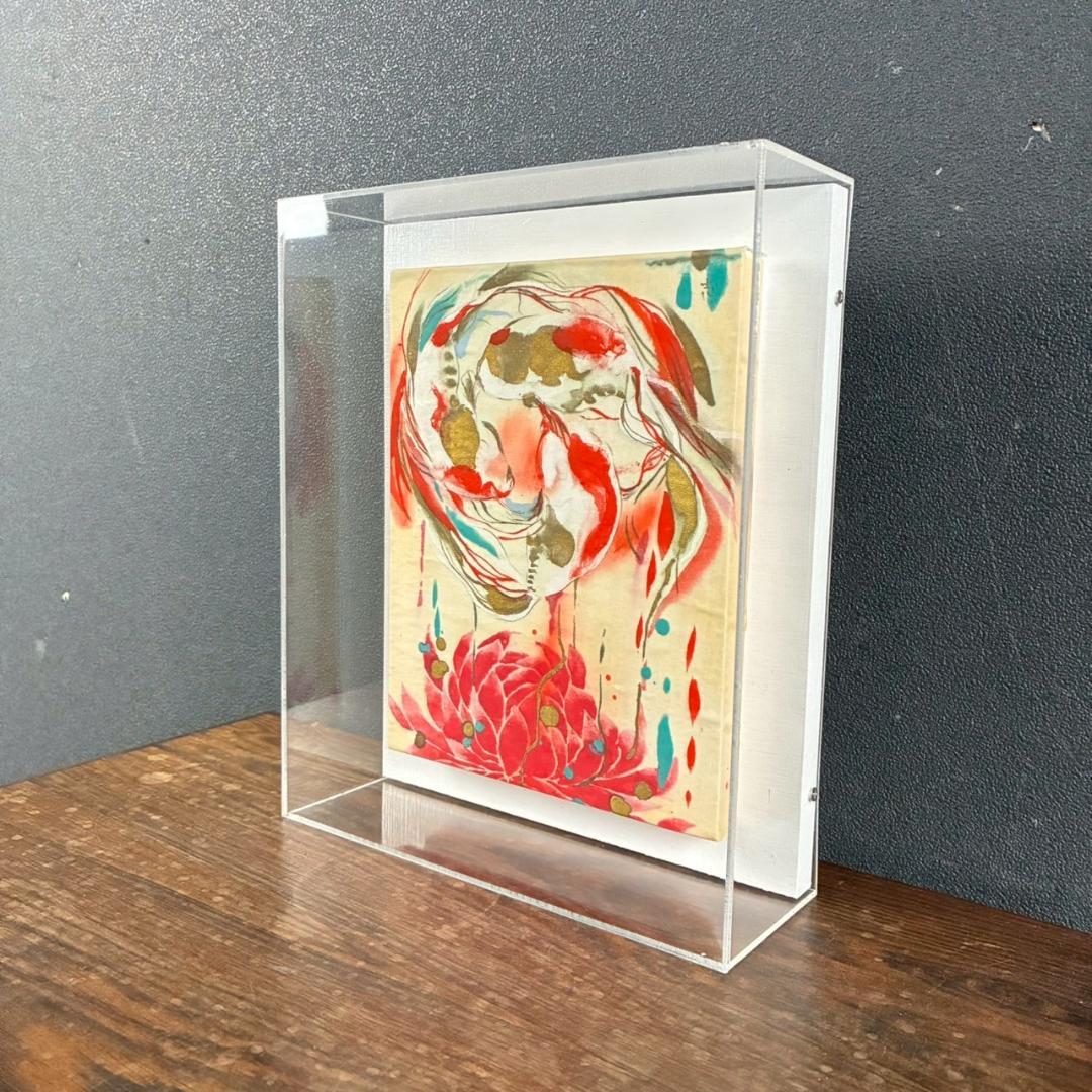 【最終値下げ】美品 麻生志保「tomoe」絹本着彩 日本画 2005年 サイン入