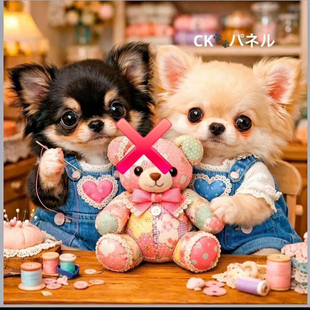 激レアポメラニアン、チワワ、パグ、ぱぴ、ダックス、柴犬パネル生地　ハンドメイド