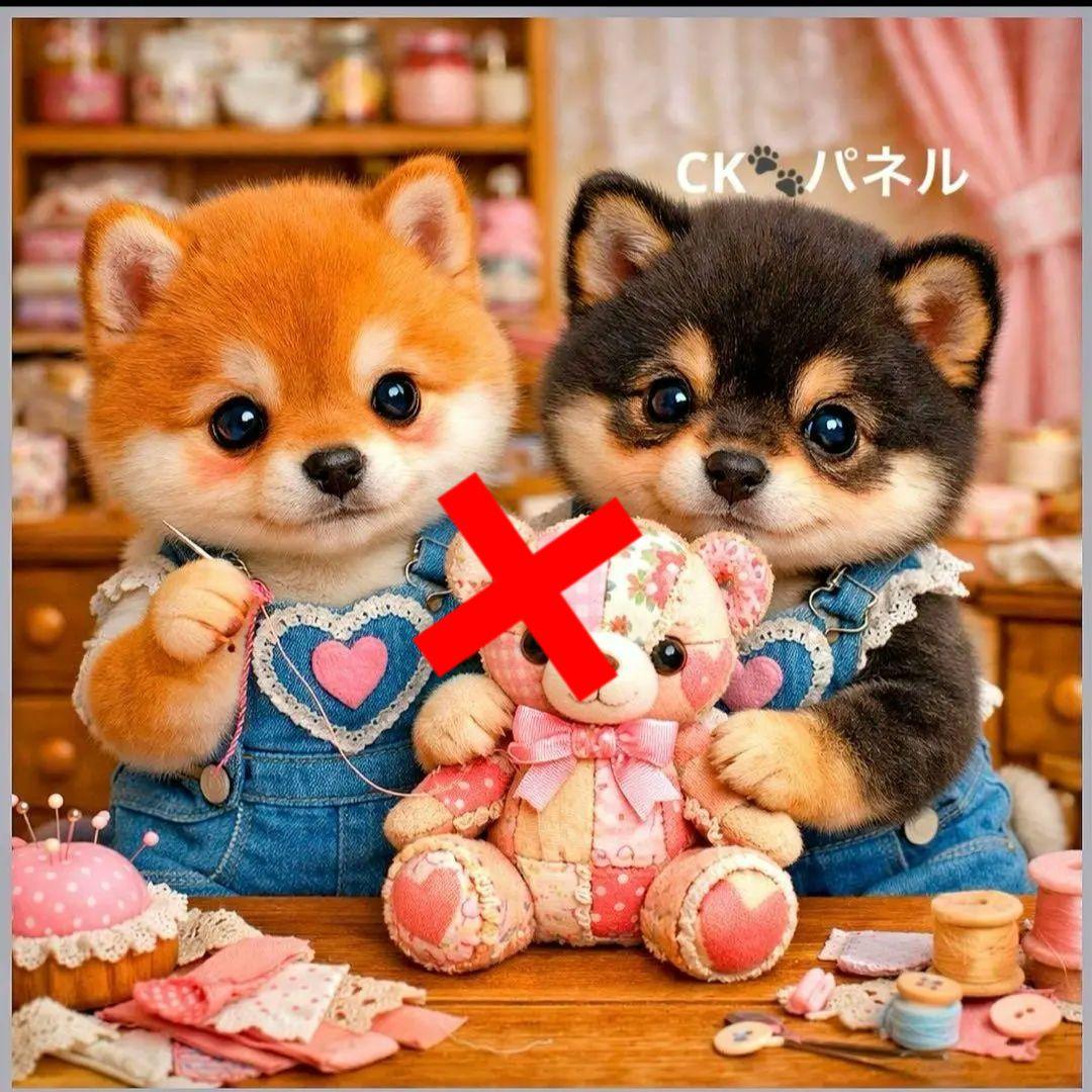 激レアポメラニアン、チワワ、パグ、ぱぴ、ダックス、柴犬パネル生地　ハンドメイド