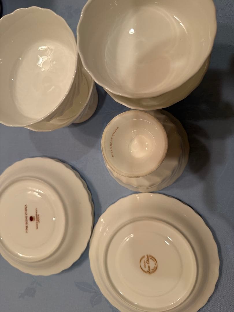 Nikko ホワイトデザートカップ＆皿6セット