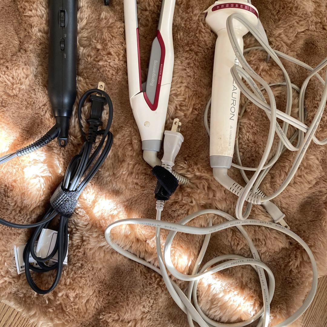 中古ヘアアイロン、3点、箱・説明書なし