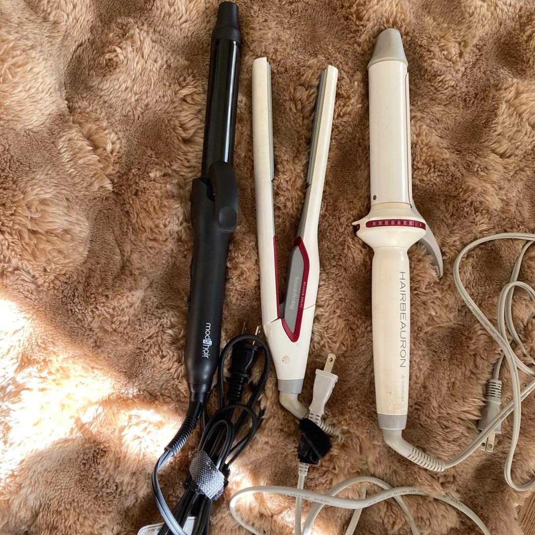 中古ヘアアイロン、3点、箱・説明書なし