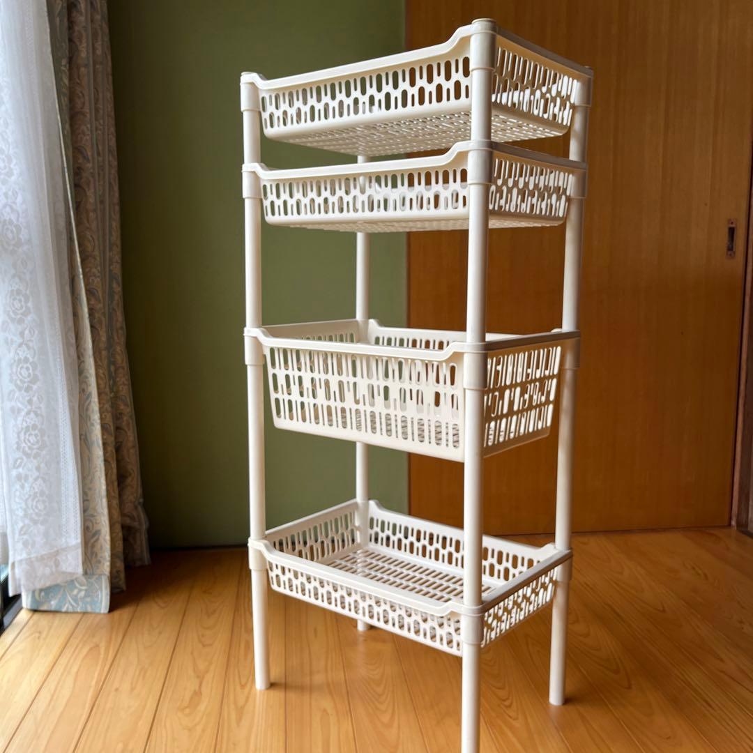 昭和レトロ　4段カゴ　並び替えカゴ　収納カゴ