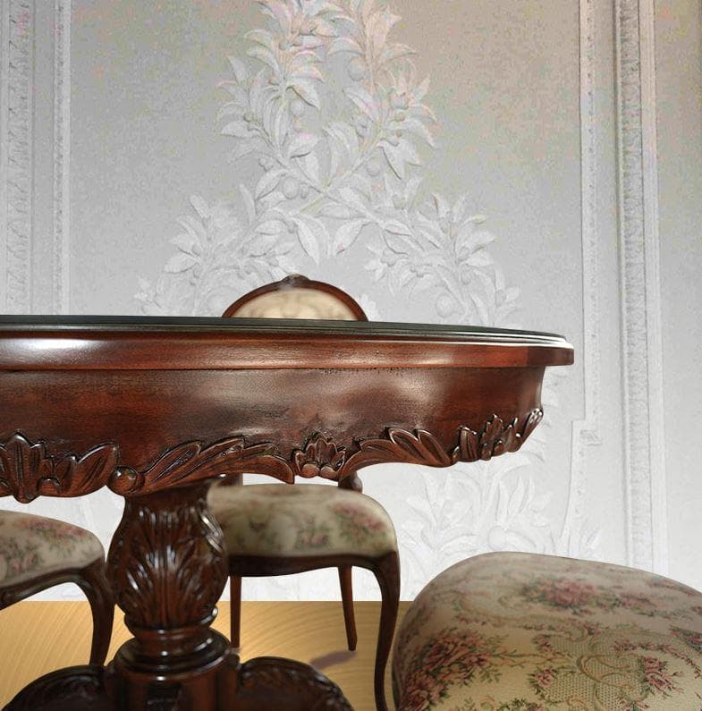 訳あり！　展示品 マホガニー ダイニングテーブル 　丸型　100cm 猫脚