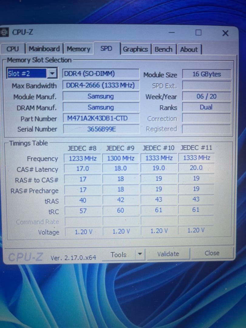 Samsung DDR4-2666v 16GB メモリー2枚　 合計32G