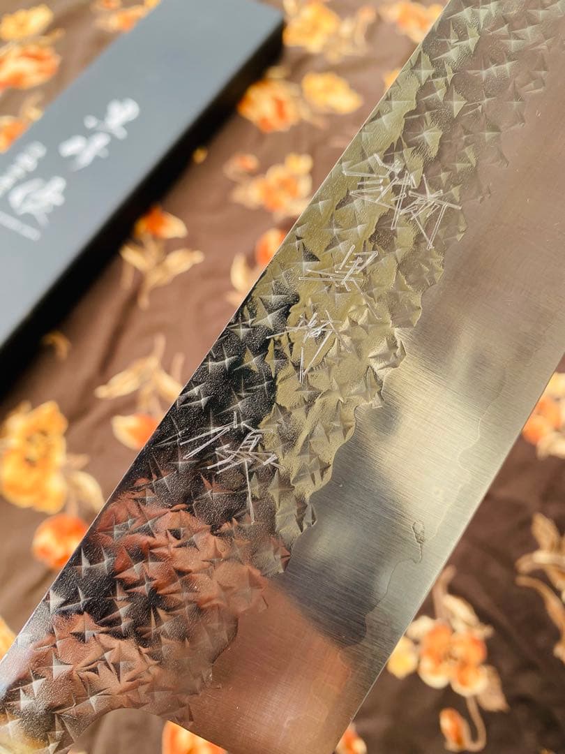 黒崎優　「閃光」牛刀包丁 240mm 紫檀柄桂 R2 / SG2