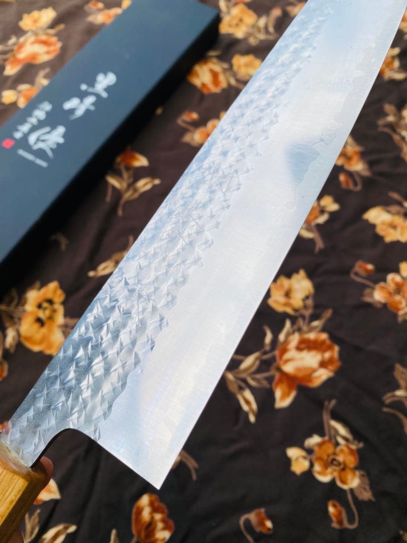黒崎優　「閃光」牛刀包丁 240mm 紫檀柄桂 R2 / SG2