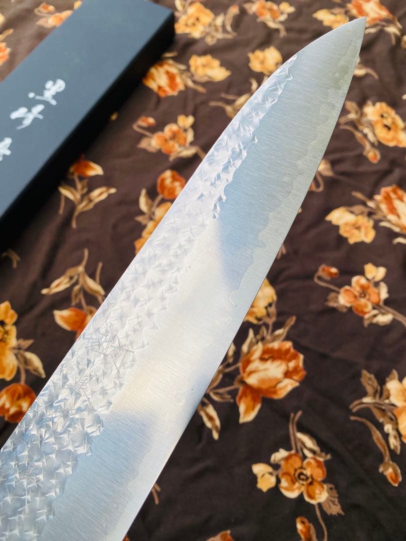 黒崎優　「閃光」牛刀包丁 240mm 紫檀柄桂 R2 / SG2