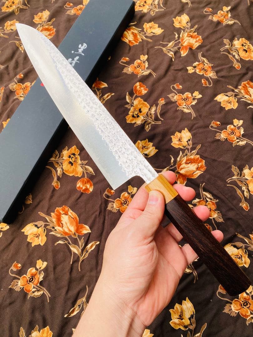 黒崎優　「閃光」牛刀包丁 240mm 紫檀柄桂 R2 / SG2