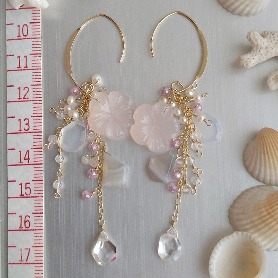 フラワーカービング祭り➂耳元に可憐なピンクのデルフィニウムを…初登場カルセドニー