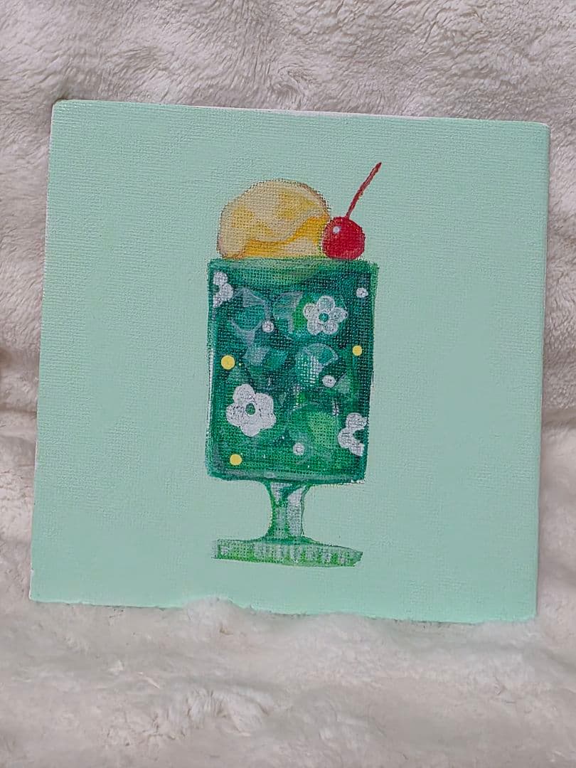 クリームソーダ　手描きイラスト　5点まとめ