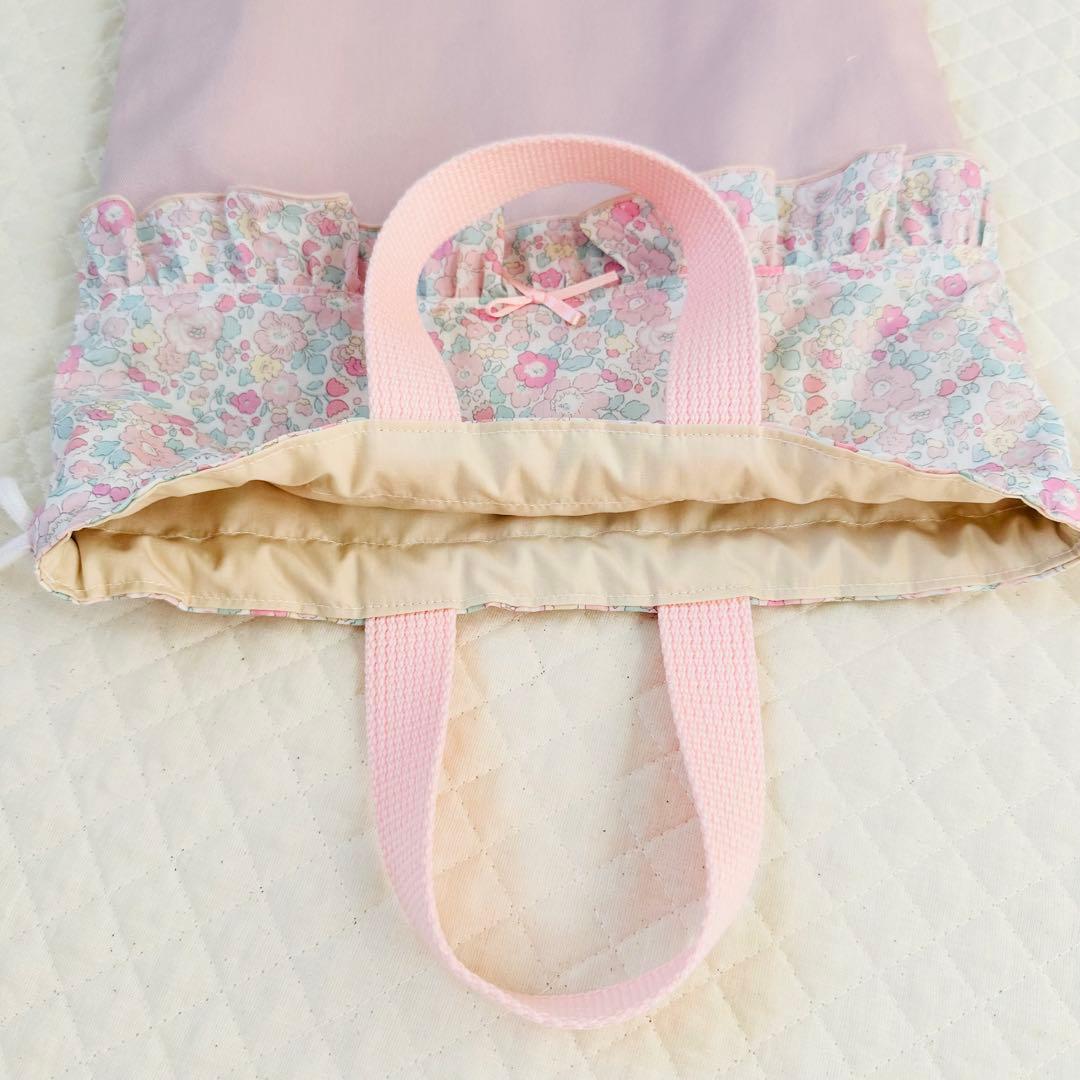ハンドメイド　レッスンバッグ　リバティ生地　タナローン　ベッツィ　女の子　ピンク