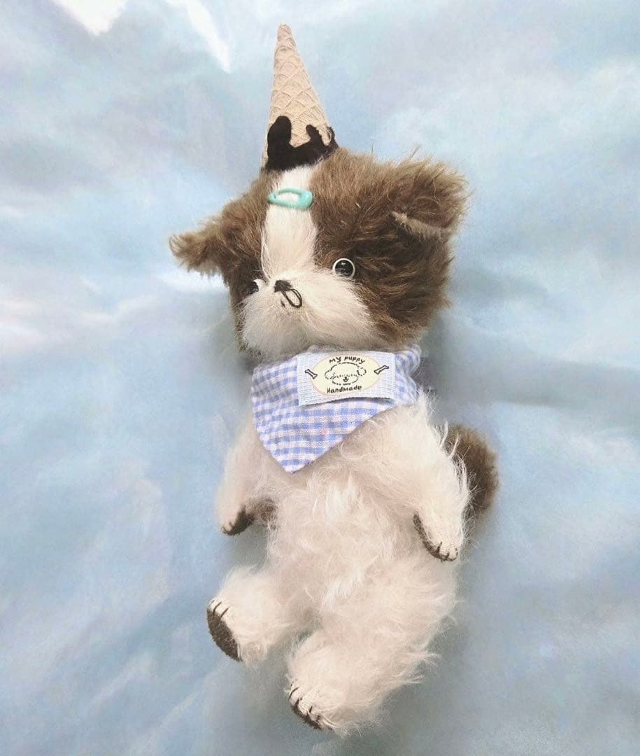 アイスクリームコーンワンワン 犬 アーティストベア 海外作家様 ハンドメイド