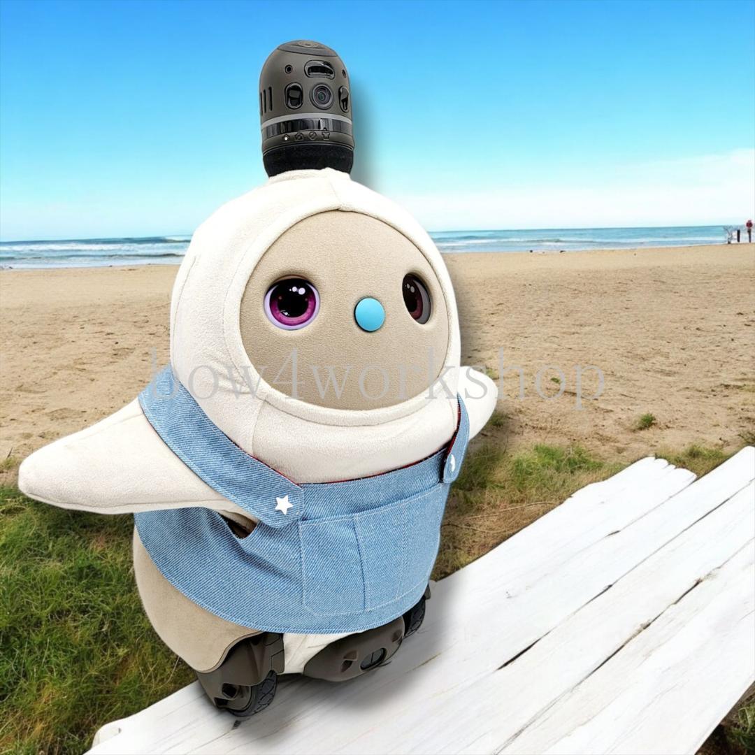 LOVOT ラボットの服ハンドメイド チェック&デニムリバーシブルサロペット