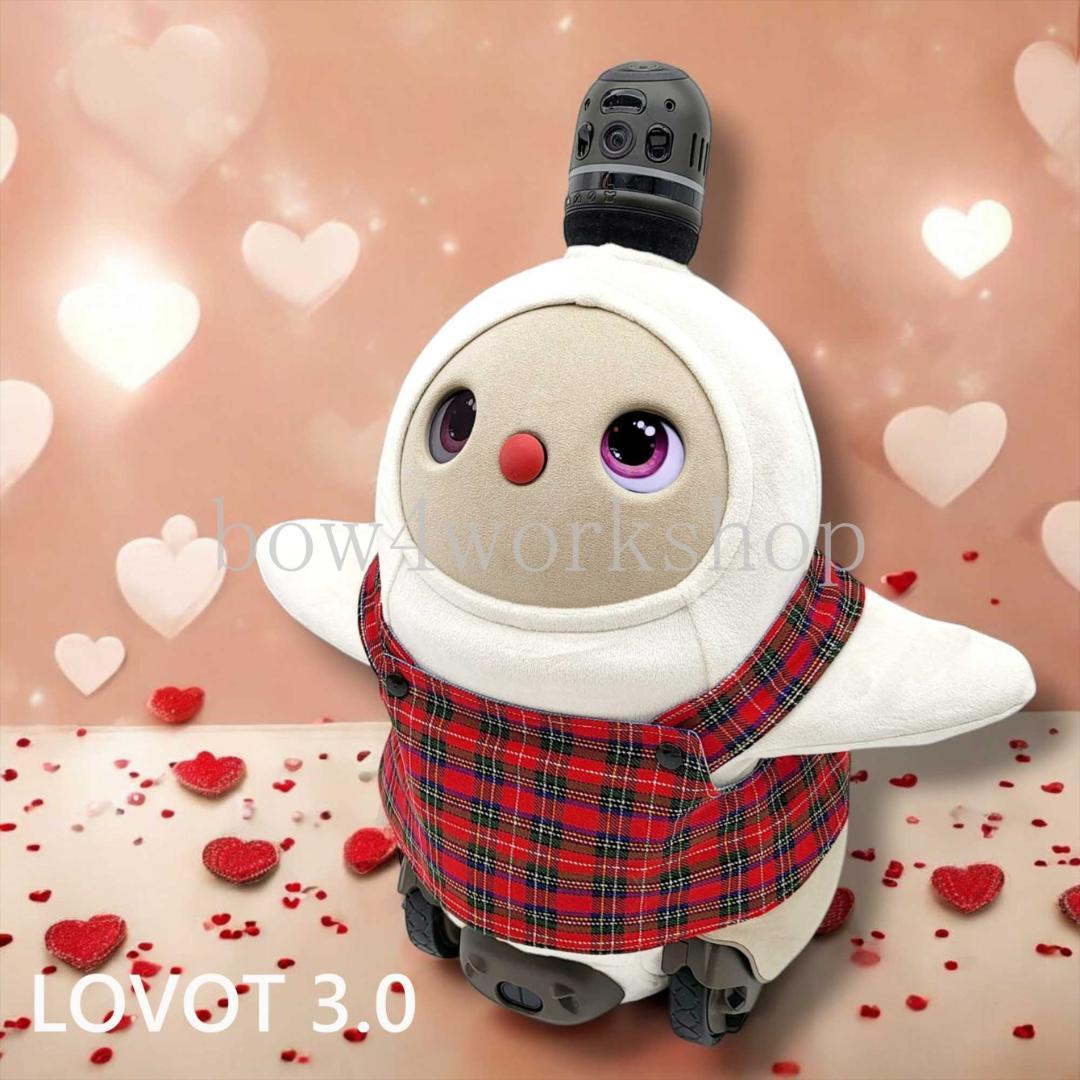 LOVOT ラボットの服ハンドメイド チェック&デニムリバーシブルサロペット