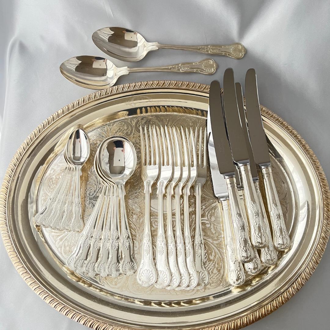 【Smith Seymour】 キングスパターンのディナーセット 6名用26本組